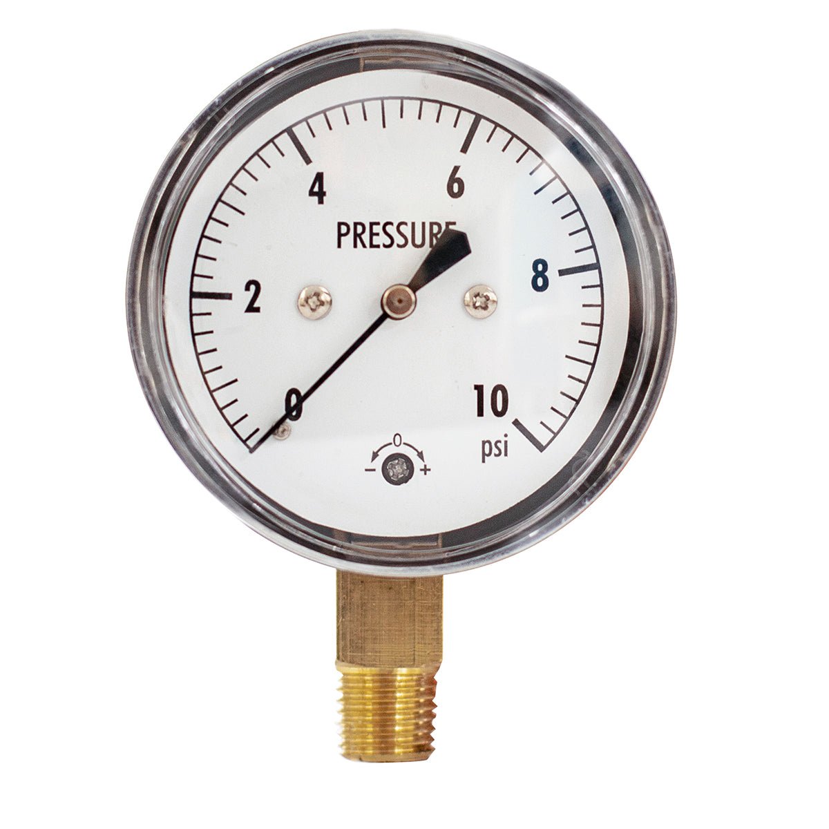 Low Capsule Pressure Gauge, 2-1/2" Dial, 1/4" NPT Brass Connection (Bottom Mount), Zero Adjustment, Safety Glass Window, Black Steel case - JIVTO