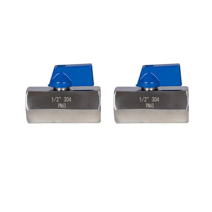 Stainless Steel Mini Ball Valve 1/8" 1/4" 1/2" NPT Female To Female Connection ( Pack of 2) - JIVTO