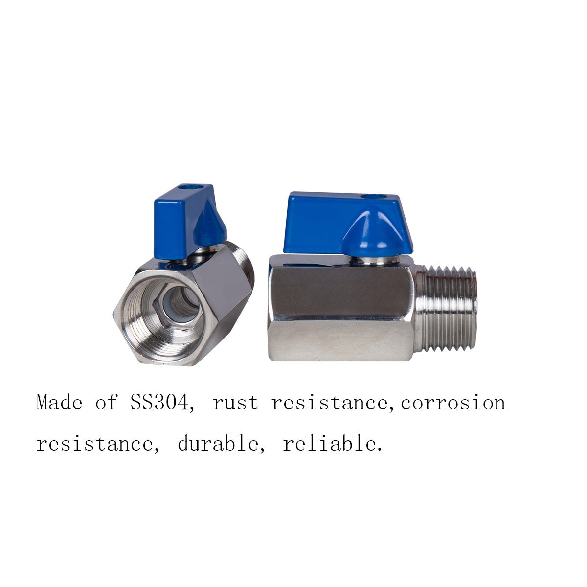 Stainless Steel Mini Ball Valve 1/8" 1/4" 1/2" NPT Male to Female Connection ( Pack of 2) - JIVTO