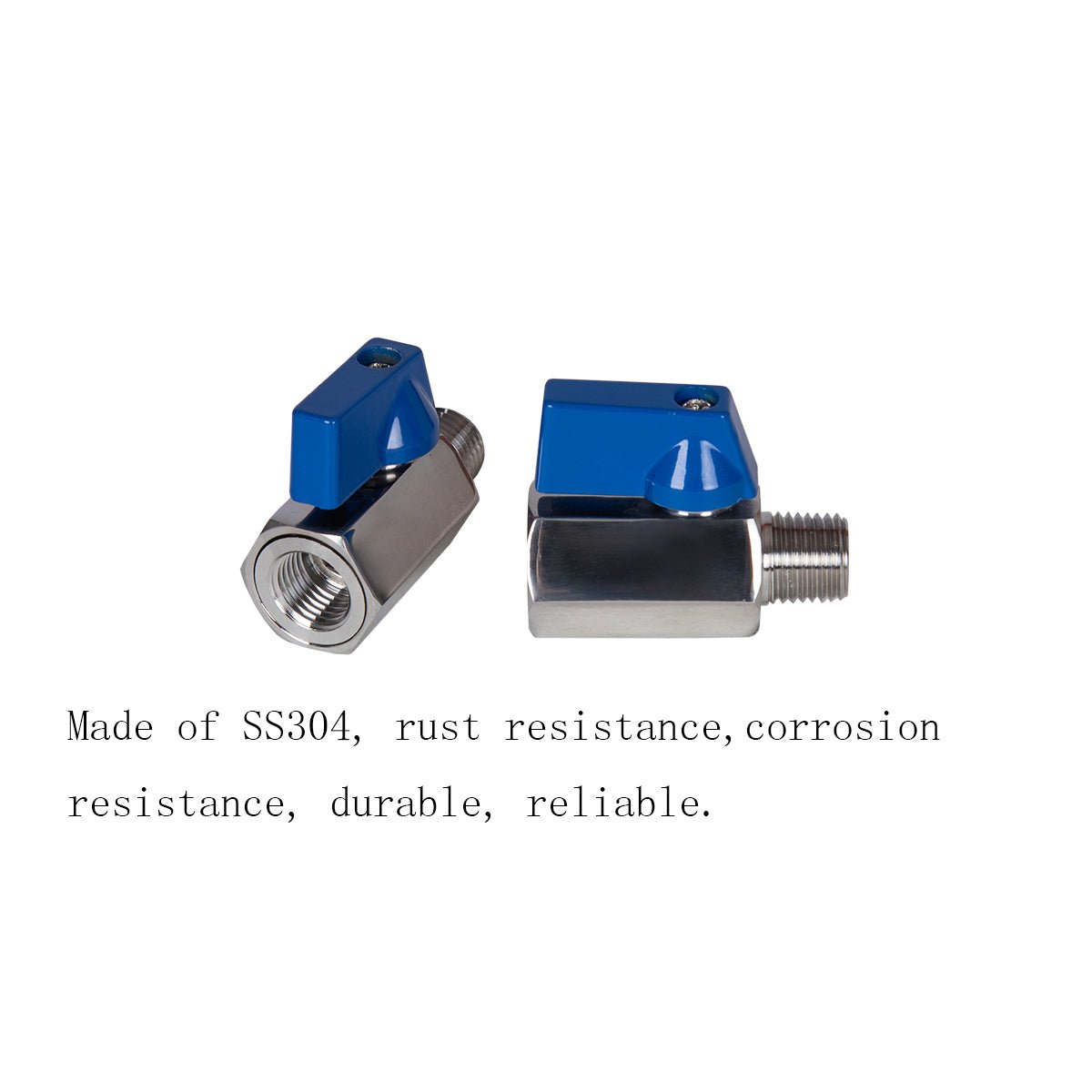 Stainless Steel Mini Ball Valve 1/8" 1/4" 1/2" NPT Male to Female Connection ( Pack of 2) - JIVTO