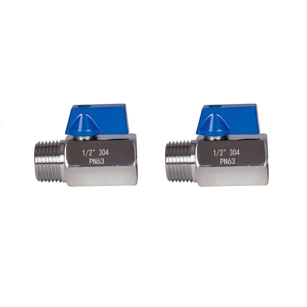 Stainless Steel Mini Ball Valve 1/8" 1/4" 1/2" NPT Male to Female Connection ( Pack of 2) - JIVTO