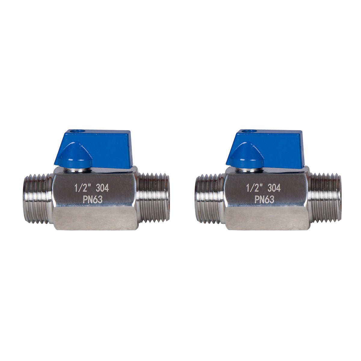 Stainless Steel Mini Ball Valve 1/8" 1/4" 1/2" NPT Male to male Connection ( Pack of 2) - JIVTO