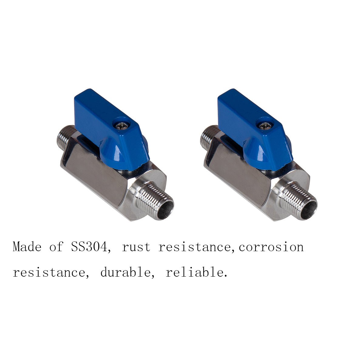 Stainless Steel Mini Ball Valve 1/8" 1/4" 1/2" NPT Male to male Connection ( Pack of 2) - JIVTO