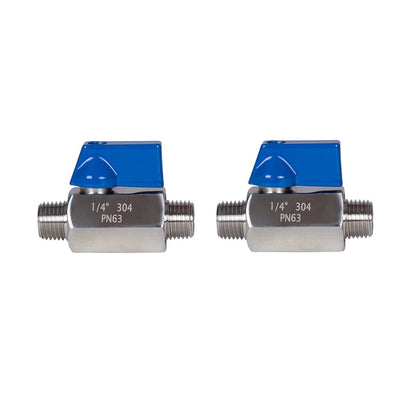 Stainless Steel Mini Ball Valve 1/8" 1/4" 1/2" NPT Male to male Connection ( Pack of 2) - JIVTO
