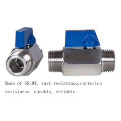 Stainless Steel Mini Ball Valve 1/8" 1/4" 1/2" NPT Male to male Connection ( Pack of 2) - JIVTO