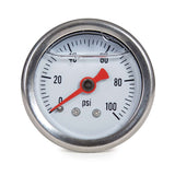 Fuel pressure gauge with 1/8 NPT back mount  and 1-1/2 dial