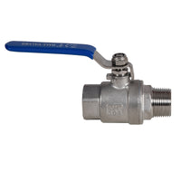 2 PC ball valve with 3/4 NPT male to female