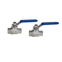 2 pcs of 2 PC ball valve with 3/8 NPT female to female