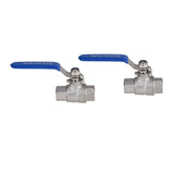 2 pcs of 2 PC ball valve with 3/8 NPT female to female