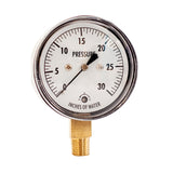 2-1/2" low capsule pressure gauge with 30 IWC and 1 /4 NPT lower mount