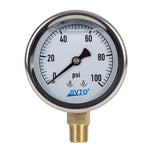 liquid pressure gauge with 100 psi 