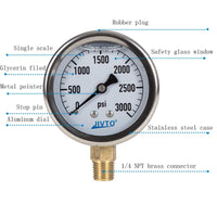 liquid pressure gauge with 3000 psi 