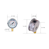 dimension for pressure gauge with 10000 psi and 1/4 NPT lower mount