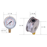 dimension for pressure gauge with 15 psi and 1/4 NPT lower mount 